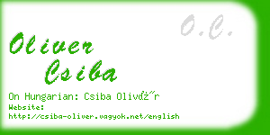 oliver csiba business card